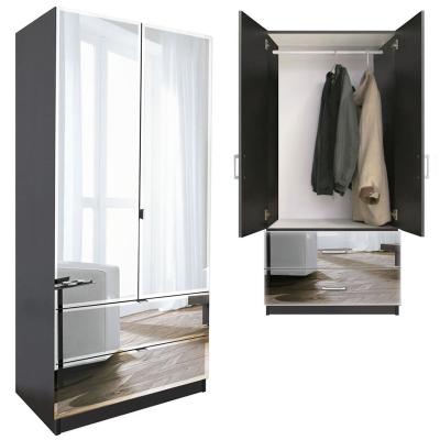 China (Others) Wholesale Quality Adjustable Mirror Wardrobe Bedroom Furniture MDF Dress Cabinet for sale