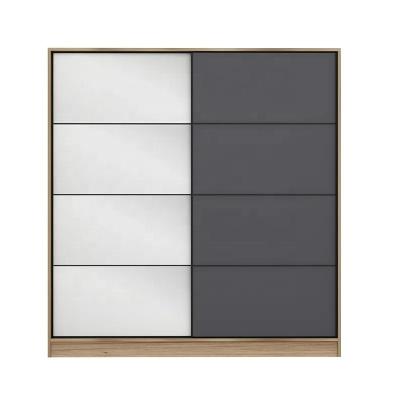 China Modern Bedroom Wooden Doors (Others) Adjustable 2 Sliding Wardrobe With Mirror for sale