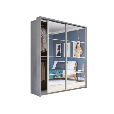 China (Others)Adjustable Modern Mirror Door Design Bedroom Furniture Laminated MDF Wardrobe Wholesale for sale