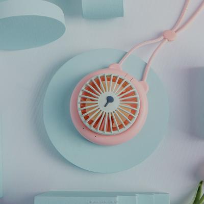 China Portable Fan+Promotion Gift Custom Design Hanging Mini Battery Portable Neck Fan for sale