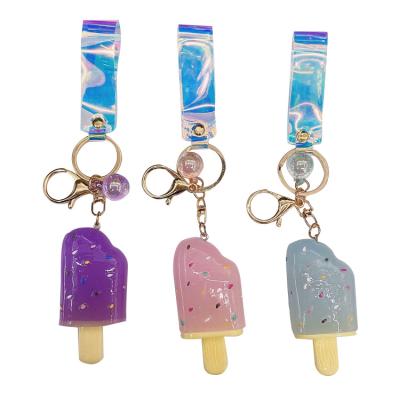 China New promotion customizable design ice cream key chains creative plastic lost bling girl for sale