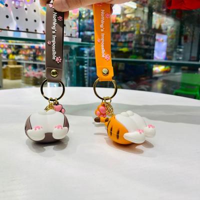 China Customizable Creative Cute Rubber Donkey Cat Pet Promotion Gift Cartoon Key Chain Accessories for sale