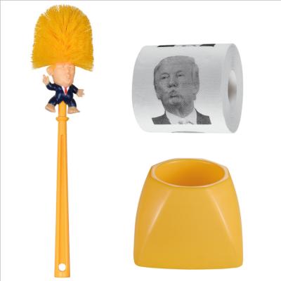 China 2022 American Viable Fancy Handle Donald Toilet Long Toilet Cleaning Disposal Brush for sale