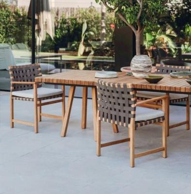 China Pastoral Garden Teak Wood Patio Furniture Sets Sun Proof for sale