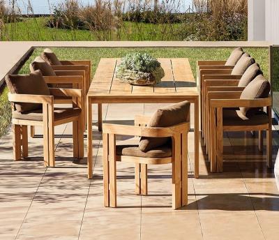 China Nordic Teak Wood Garden Dining Table And Chairs Set for sale