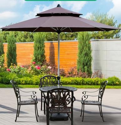 China Double Canopy Parasol Center Pole Umbrellas Radii 1.35m For Garden And Beach for sale