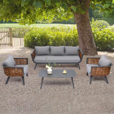 China PE Rattan Gartenmöbel Set Außensofa Esszet OEM zu verkaufen