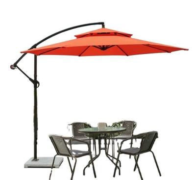 China 2.5m Double Canopy Umbrella Cantilever Garden Parasols Sun Protection for sale