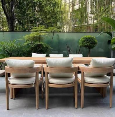 China Nordic Outdoor Villa Teak Wood Dining Chair And Table Set for sale