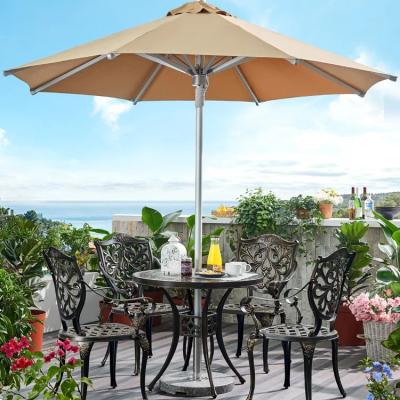 China Aluminum Large Garden Patio Umbrella Beach Sun Parosol Pole Stand Umbrella 2.7M for sale