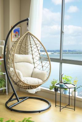 China Cyclamen Patio Garden Rattan Egg Garden Swing Chair Single 196*105CM for sale