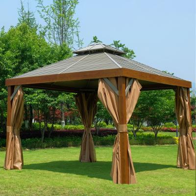 China Metal Frame Canopy Outdoor Gazebo Wind Resistant Heat Insulation for sale