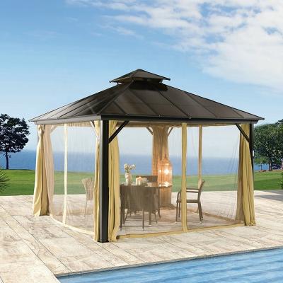 China 3x4M PC Ceiling Material Outdoor Gazebos With Hardtop for relaxation for sale