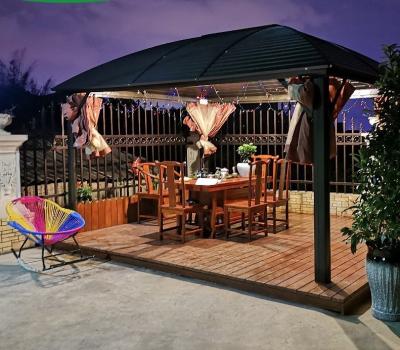 China Cuadro recubierto de polvo Canopy exterior techo duro Inmune Patio Canopy casas de verano en venta