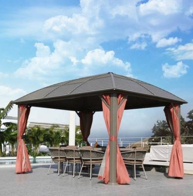 China Aluminium Frame Summerhouses Luxury Outdoor Gazebo Tent With Hardtop Single Top 3x4m for sale