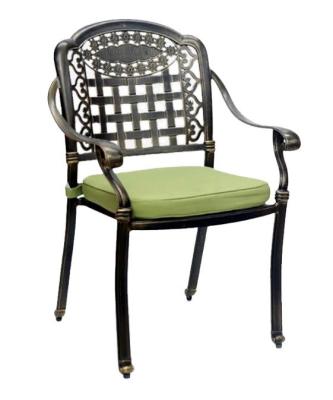 China Contemporary Restaurant Stackable Cast Aluminium Outdoor Dining Chairs for sale