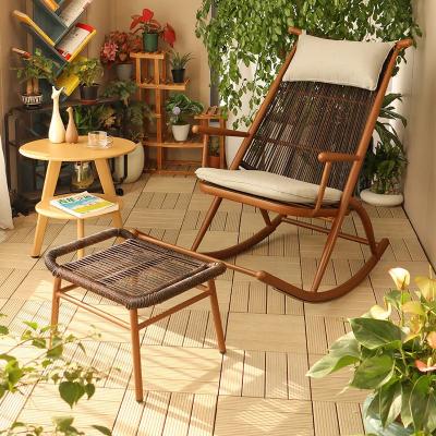 China Enjoy the Outdoors with Our UV-Resistant Rattan Rocking Chair and Pedal Garden Chairs for sale