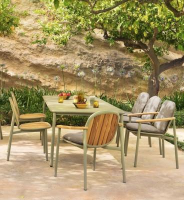 China Pastoral Teak Outdoor Dining Sets Table And Chairs For Coffee Time for sale