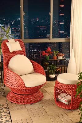 China High Rebound Sponge Cushion Patio Rattan Rotating Wicker Chair For Entertaining for sale