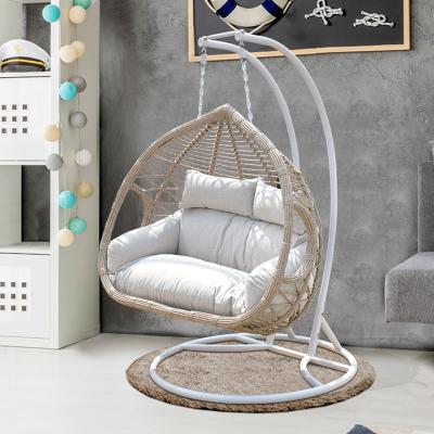 China Patio Outdoor Garden PE Rattan Hanging Basket Ratten Swing Chair of 2 seats Te koop