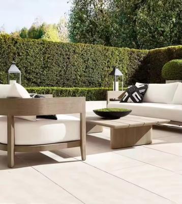 China Einfache Nordic Outdoor Teak Aluminium Möbel Gartensofa Stühle Korrosionsschutz Rissschutz zu verkaufen