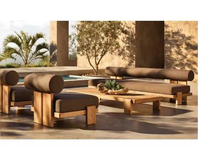 China Anti Corrosion Teak Wood Sofa And Table Set For Outdoor Living Spaces for sale