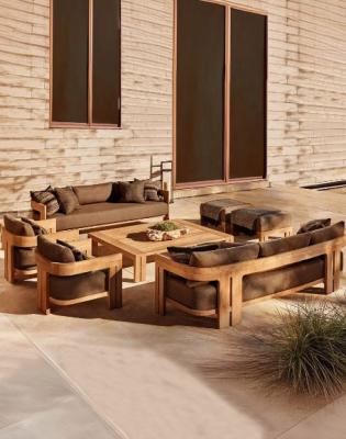 China Nordic Morden Teak Wood Garden Sofa And Table Leisure Chair  Set Outdoor Furniture for sale