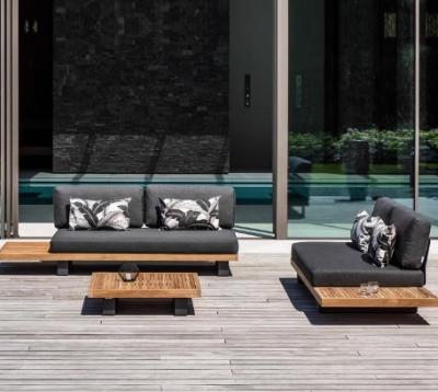 China High End Nordic Garden Rust-proof Teak Sofa Set For Outdoor Villa Resort Furniture for sale