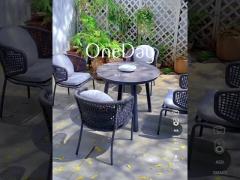 Outdoor Furniture Luxury PE Woven Wicker Chairs And Table Set For Garden Patio Dining