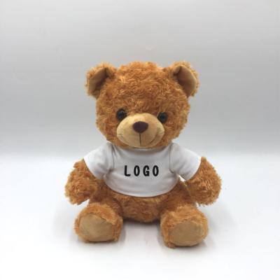 China Plush Promotion Company Hotel Gift Custom LOGO Wearing Clothes Buy Teddy Bear Plush Short Sleeve Teddy Bear T-shirt for sale