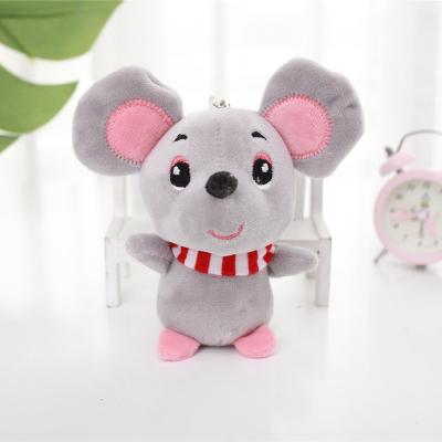 China 12cm Baby Kids Kawaii Plush Handmade Cute Cartoon Soft Animal Mouse Small Key Chain Toy for sale