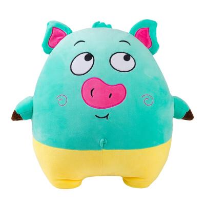 China Promotional Children's Gift Custom Pig Figurine Expression Pig Plush Toy Pillow Cotton Pig Pillow for sale