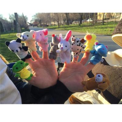 China 10 Pcs Finger Animal Hand Puppet Baby Promotional Happy Family Fun Plush Cartoon Toys for sale