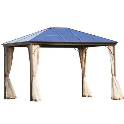 China Modern Wholesale Villa Wooden Outdoor Terrace Garden Waterproof Sunscreen Umbrella for sale