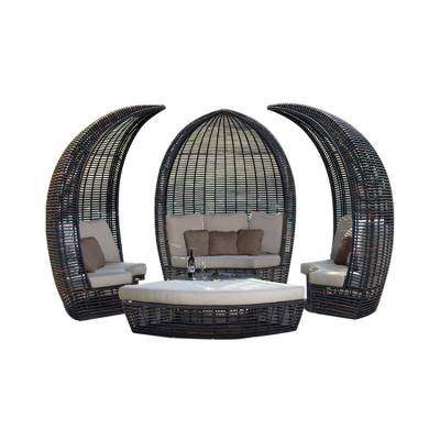 China Creative Indoor Outdoor Modern Bird's Nest Swing Bed Multi-person Rattan Bed Rattan Birdcage Adult Bed for sale