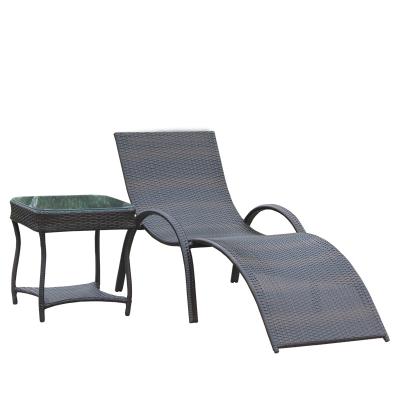 China Modern Outdoor Sun Furniture Sun Lounger Sofa Beach Folding Leisure Pool Rattan Wicker Chairmanufacturers for sale