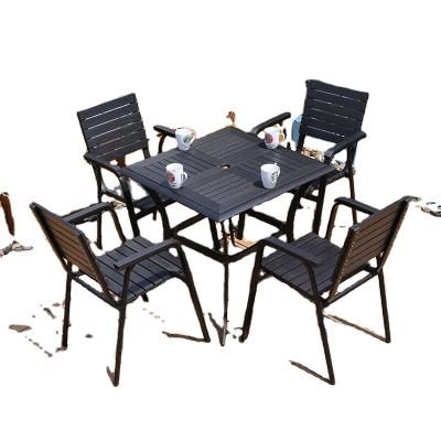 China Outdoor garden waterproof and sunscreen the patio metal dining table and chair swimming pool combination for sale