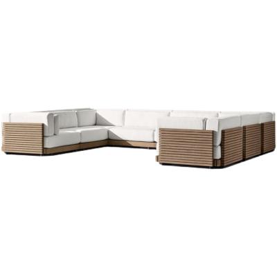 China Simplicity Outdoor Luxury Wooden Modern Latan Garden Set Teak Leisure Sofa Room Furniture for sale