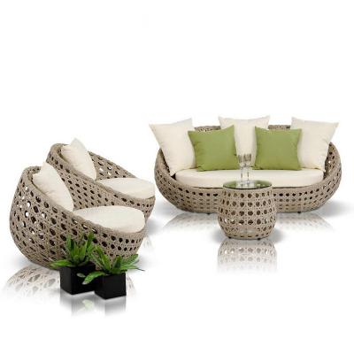 China Waterproof Outdoor Courtyard Sofa Wicker Garden Vineyard Set for sale