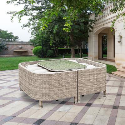 China Modern Simplicity Outdoor Courtyard Furniture Modern PE Garden Sofa Combination for sale