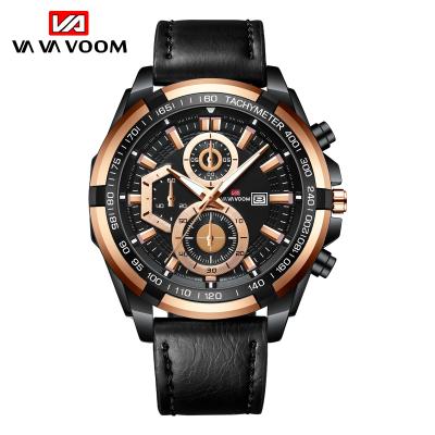 China VAVAVOOM Non-Specific Calendar Male Luxury Leather Military Wristwatch Sport Male Clock Watches Men's Gifts Fashion Waterproof Men's Watches for sale