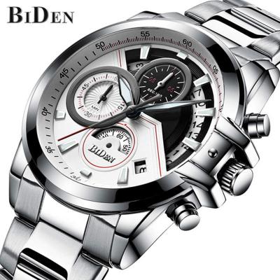 China Full Quartz Multifunction Watch Top Calendar BIDEN Brand Men Watches Stainless Steel Relogio Masculino Fashion Man Luxury Wristwatches for sale