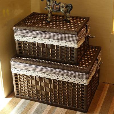 China European personal filing cabinets and American storage basket with two sizes wooden frame basket container for sale