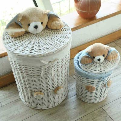 China Home Storage Bucket Basket Bathroom Rattan Laundry Hamper Dirty Laundry Basket for sale