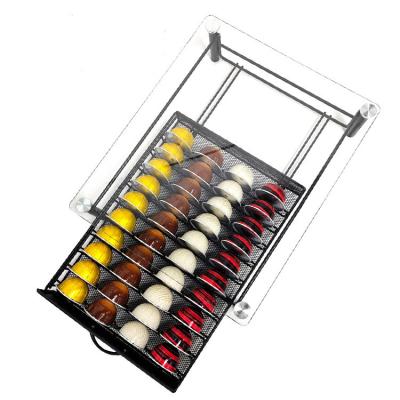 China Vertuoline 40 Pcs Large Capacity Sustainable Glass Coffee Capsule Storage Rack Drawer Storage Box for sale