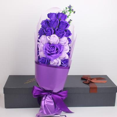 China Low Price New Modern Rose Soap Flower PE Foam Flower Design Bouquet for sale