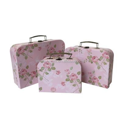 China Other 3boxes/set Suitcase Wholesale Paper Gift Boxes For Flowers MOQ 24sets for sale