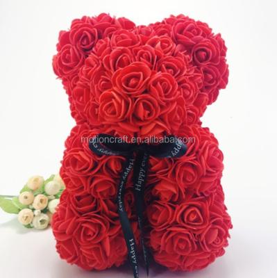 China PE small cute artificial foam single flower pink teddy bear M038B wholesale for sale