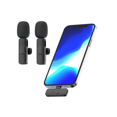 China High Quality Wireless Lavalier Microphone Hinder Two Microphone k9 One Portable External Lapel Mini Recording Mic Live Streaming Dual for sale