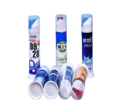 China Kind of material 100/110ml viscous factory toothpaste making toothpaste pump tube airless bottle for toothpaste for sale